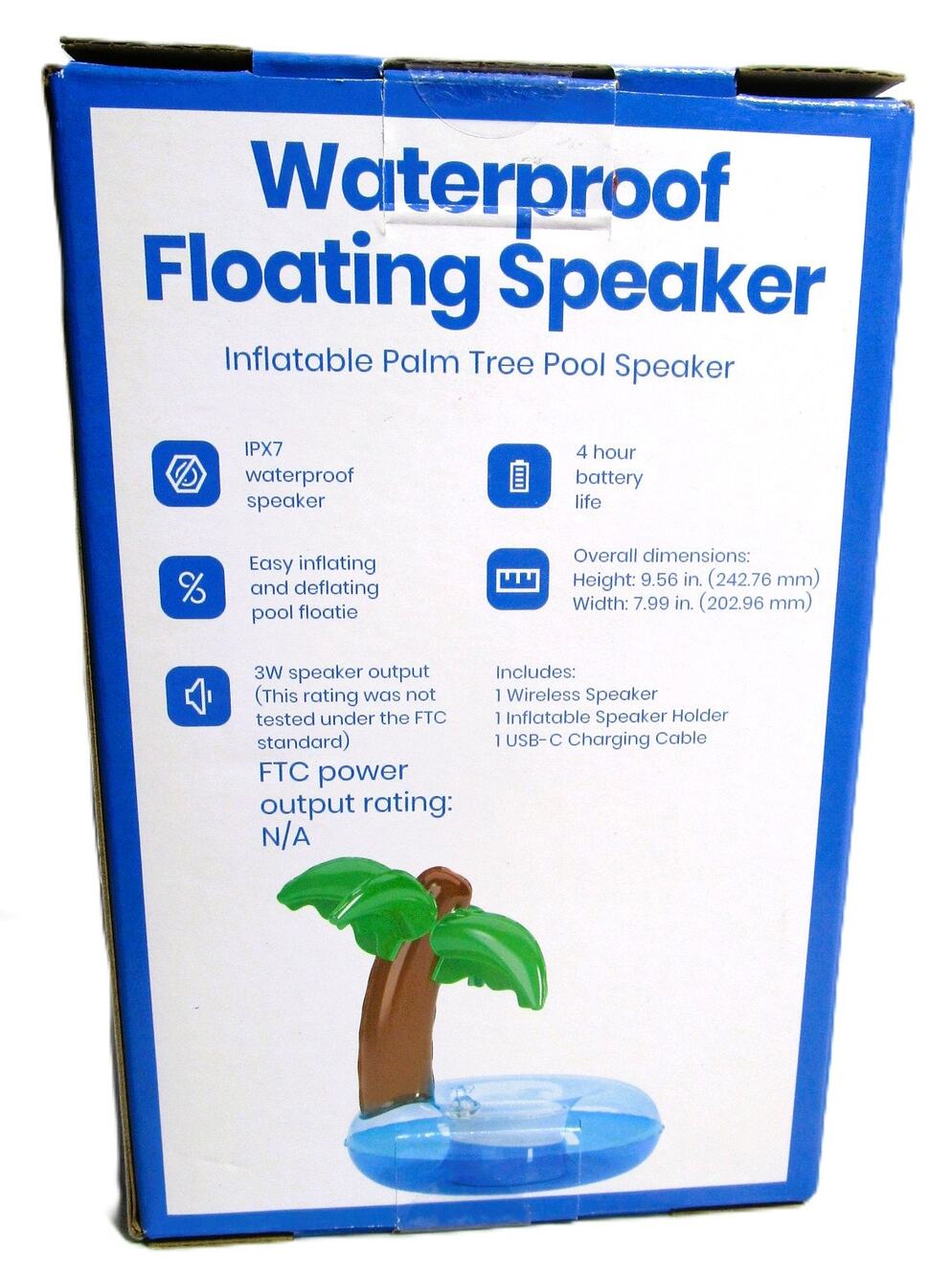 Waterproof Floating Bluetooth Speaker IPX7 Inflatable Palm Tree Pool Speaker